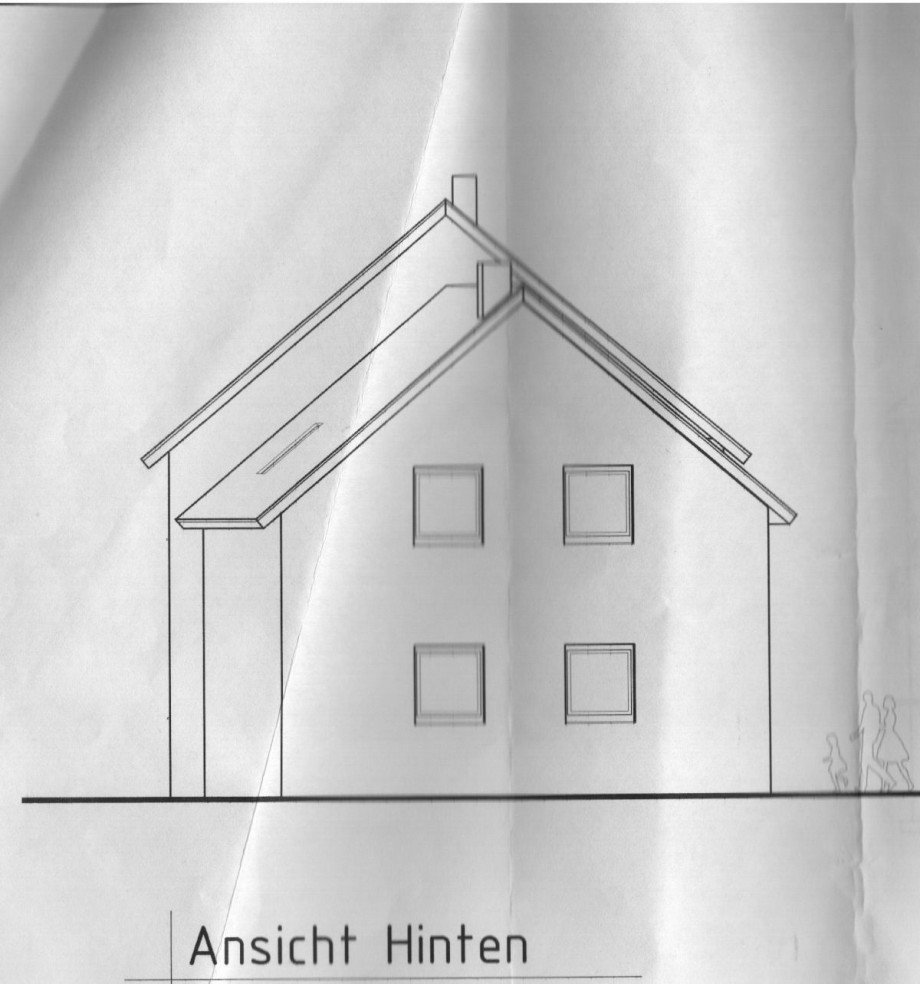 Zeichnung R�ckansicht Haus Nordhorn