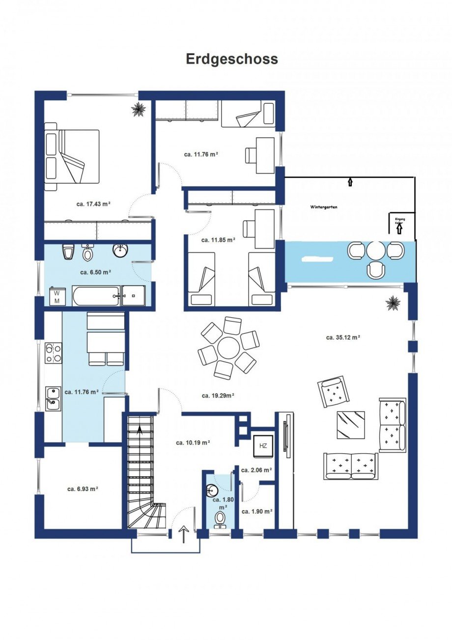 90519 Objekt Bungalow Grundriss Bungalow Nordhorn
